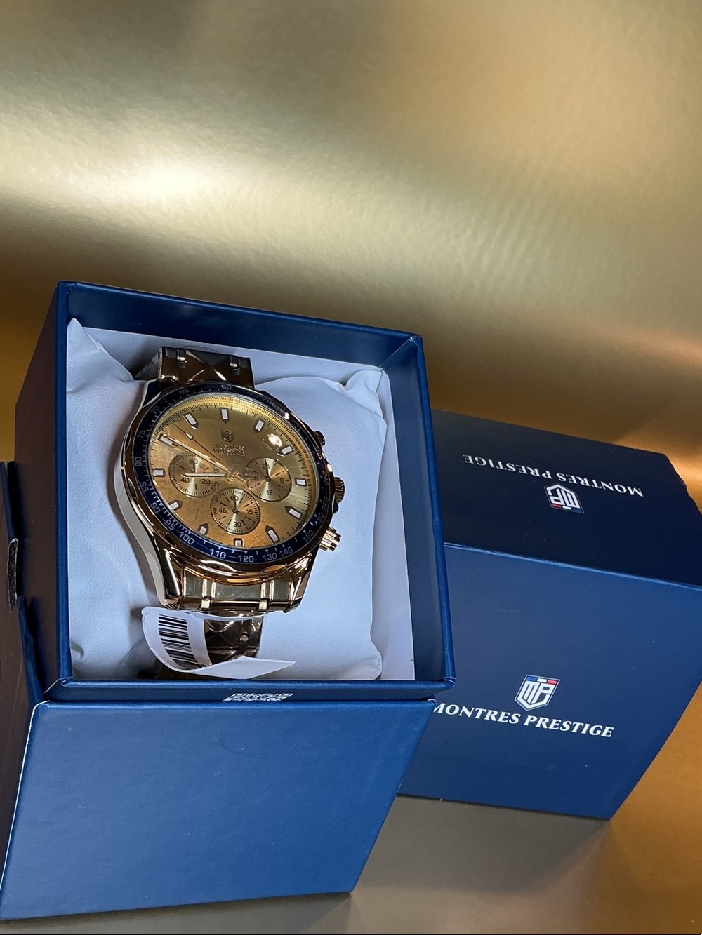 Invicta Gold and Blue Chronograph Watch (MPW-0336)